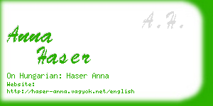 anna haser business card
